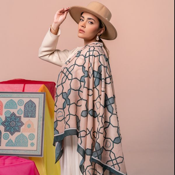 روسری طرح اسلیمی سبز