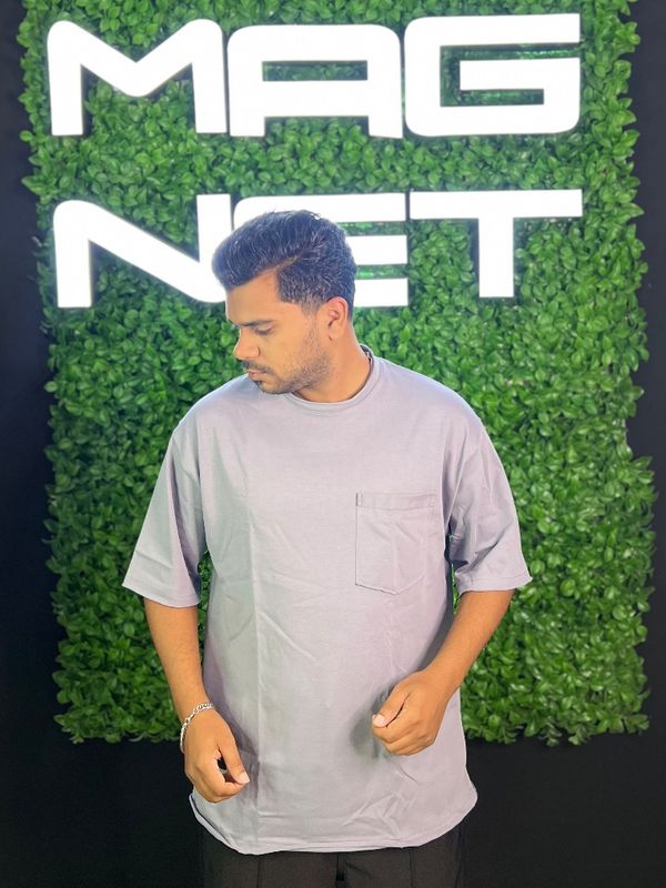 تیشرت لش ساده  گرم بالا طوسی