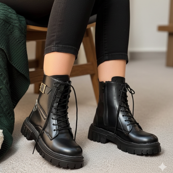 نیم بوت زیره پلیمر زیپ کج زنانه 252