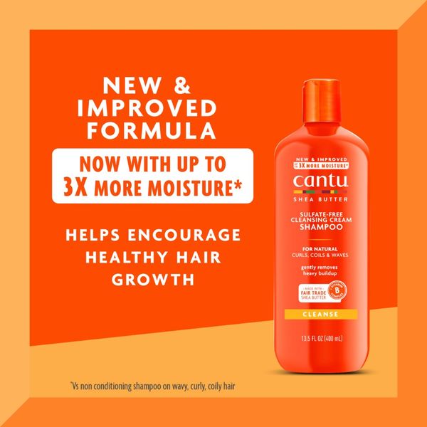 شامپو کنتو موی فر شی باتر فری سولفات با آبرسانی 3 برابر Cantu