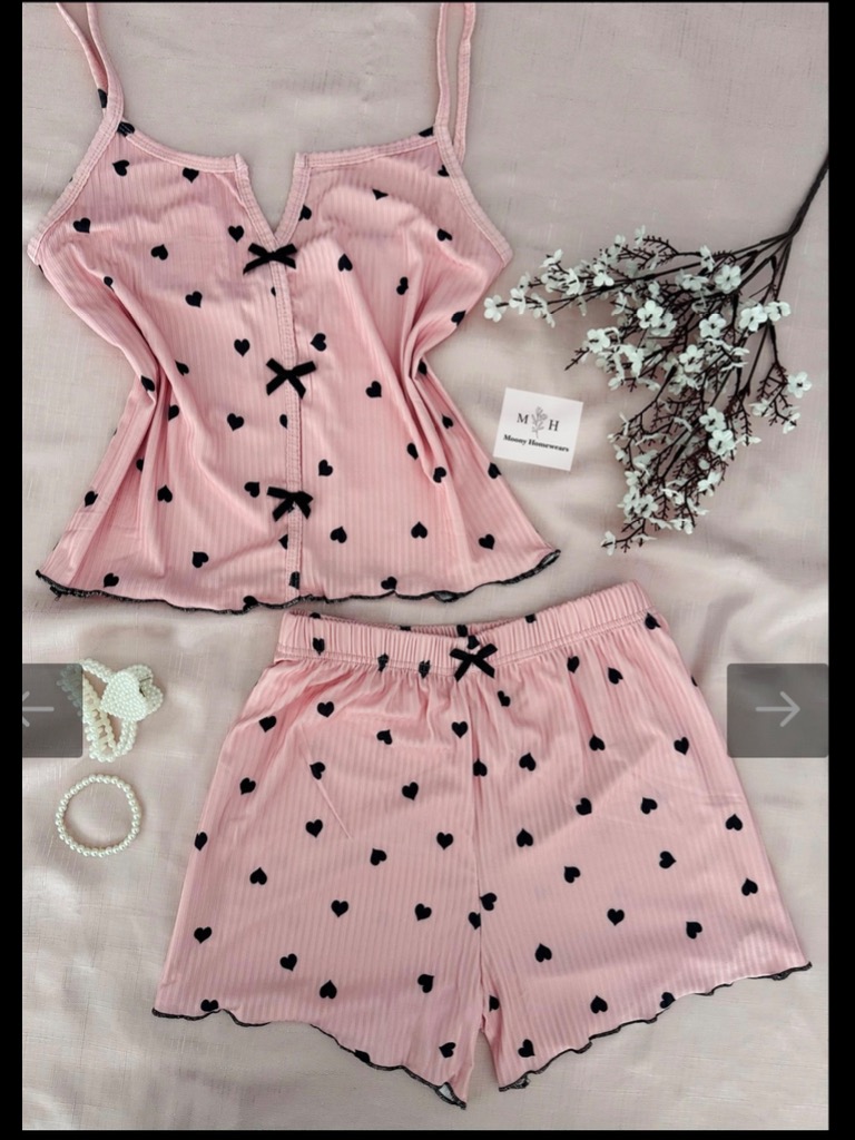 تاپ و شورتک قلبی جلو پاپیون