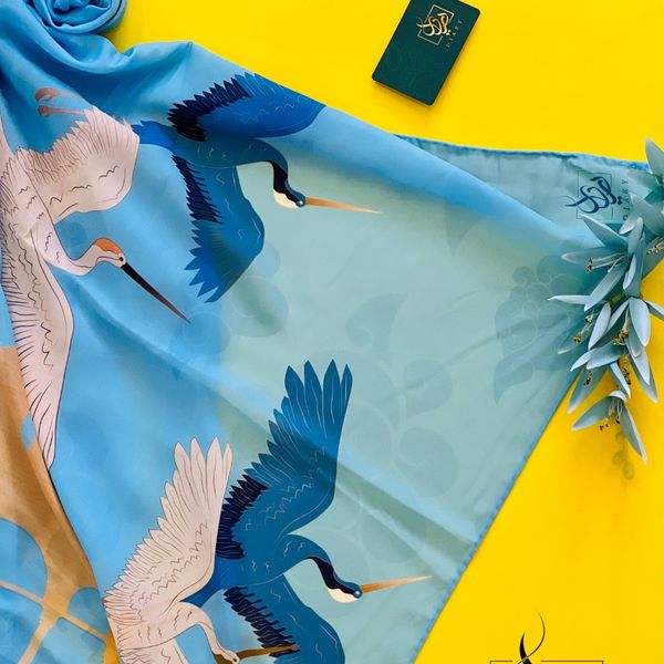 شال چهارمحال و  پرنده درنای ابی