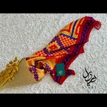 شال طرح گلیم فرش رنگ  قرمز