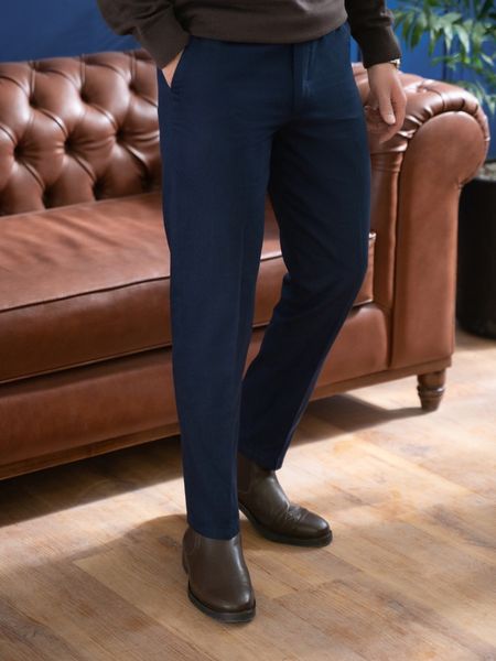 شلوار کتان سرمه ای کد p292