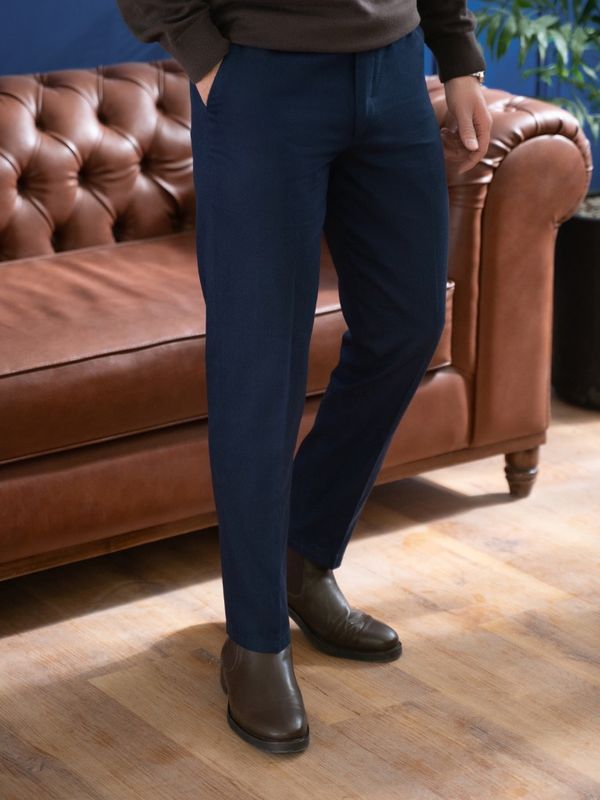 شلوار کتان سرمه ای کد p292