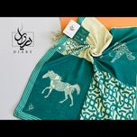 شال اسب و پترن های  ایرانی رنگ سبز آبی