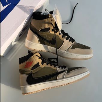 کتانی ساقدار نایک جردن کرم سبز موکا