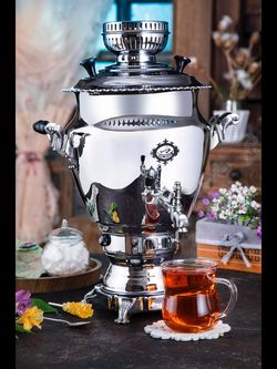سماور گازی 6 لیتری پیلوت دار گنجینه سیمین