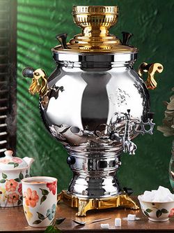 سماور گازی 8 لیتری پیلوت دار سهند نفیس طلایی