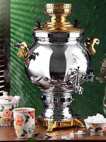 سماور گازی 8 لیتری پیلوت دار سهند نفیس طلایی