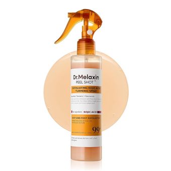 اسپری کوجیک اسید دکتر ملاکسین روشن کننده نواحی تیره بدن حجم 200 میل Melaxin Peel Shot Keratin Care Kojic Acid Turmeric Spray