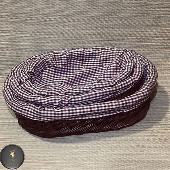 سبد سبزی بیضی مروار سه تکه شرابی