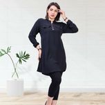 مانتو مشکی نیم زیپ ابروبادی