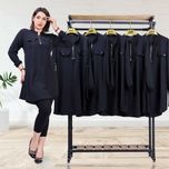 مانتو مشکی نیم زیپ ابروبادی