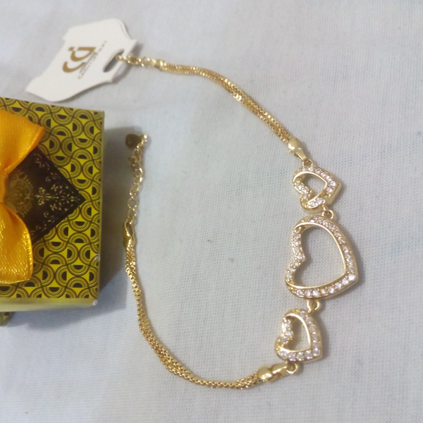 دستبند شیک طرح قلب رنگ ثابت