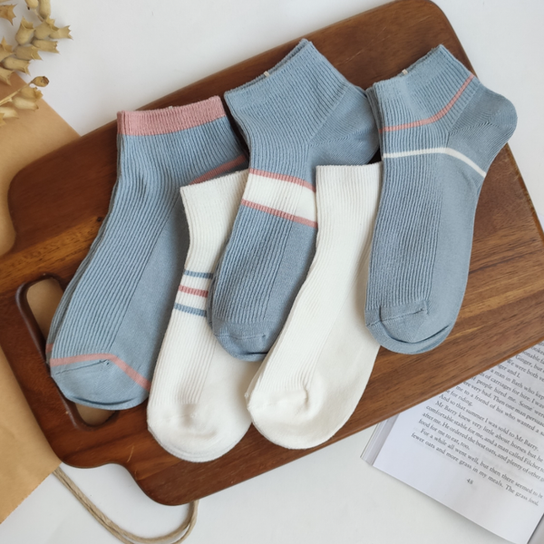 جوراب مچی کبریتی ریز زنانه میکس آبی و سفید برند وارداتی
