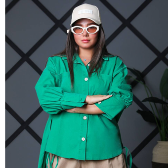 شومیز بغل گره کتان سنگشور