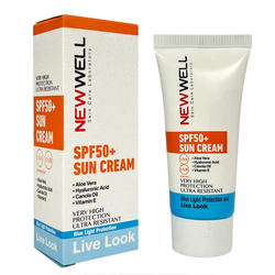 کرم ضد آفتاب بی رنگ نیوول SPF+50 مناسب انواع پوست 50 میل