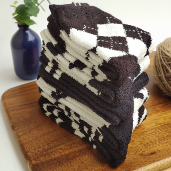 جوراب نیم ساق بوکله زنانه سفید مشکی برند COCO & HANA