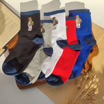 جوراب نیم ساق کش انگلیسی یونیسکس طرح تدی گلدوزی برند دومینو