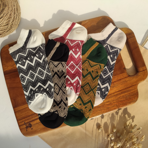 جوراب مچی ژاکارد زنانه طرح زیگزاگ برند روپاپا