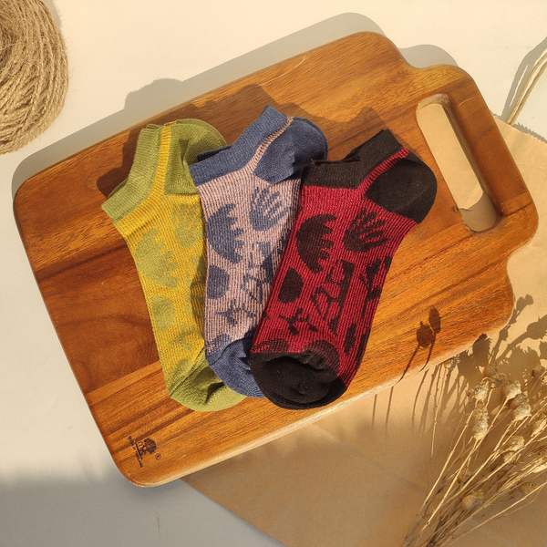 جوراب مچی ژاکارد زنانه طرح گیاه برند روپاپا