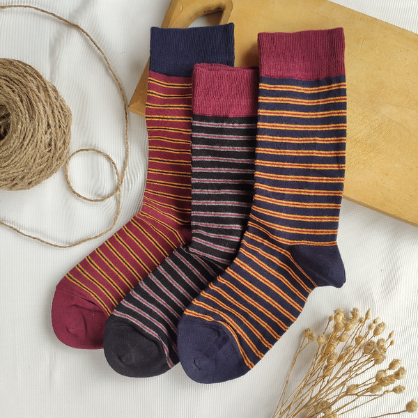 جوراب ساقدار مردانه طرح رینگی ریز برند بارکد