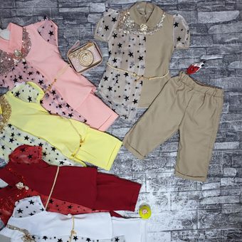 شومیز شلوار دخترانه ستاره دار