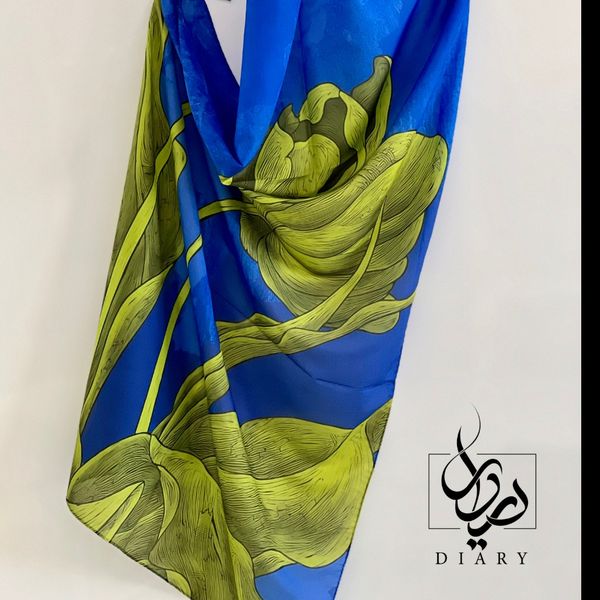 شال لاله واژگون رنگ  سرمه ای