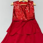 سارافون جلو پولکی قرمز شیک دخترانه