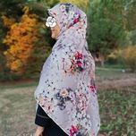 روسری نخی شیک زنانه گلدار