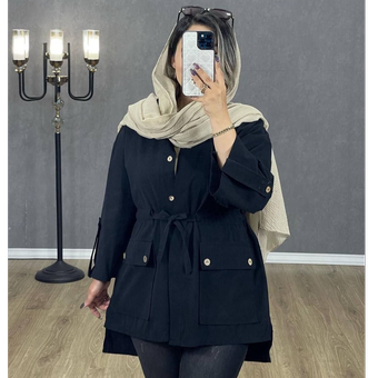 ✅️مدل:مانتو 2جیب کمر گت دار لینن