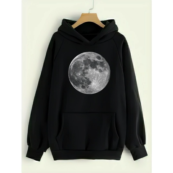 هودی مشکی طرح ماه