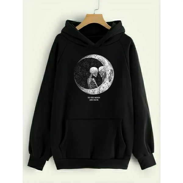 هودی مشکی طرح ماه