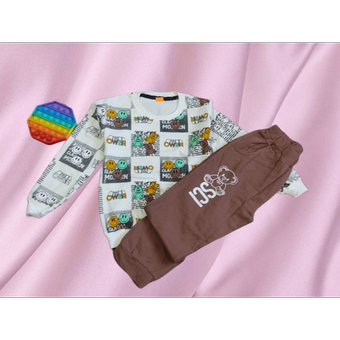 بلوز شلوار پسرانه طرح استیکر