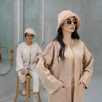 کت مزونی یقه گرد