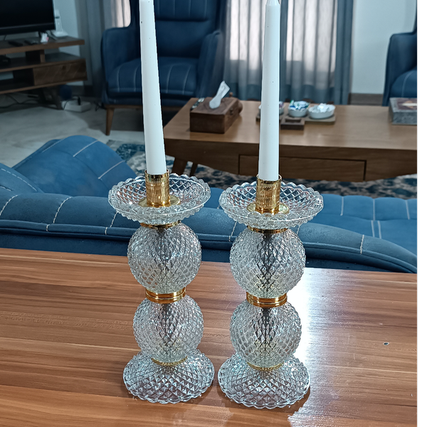 شمعدان رومیزی کریستال طرح استوانه ای ارسال رایگان