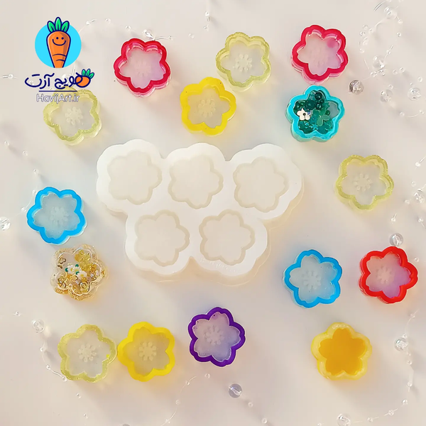 قالب سیلیکونی آکواریمی شکوفه (ساکورا) پنج تایی