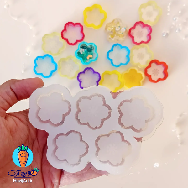 قالب سیلیکونی آکواریمی شکوفه (ساکورا) پنج تایی