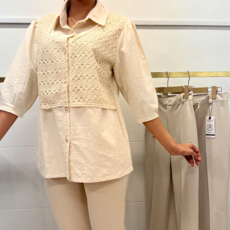 شومیز لینن کرم 118