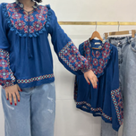 شومیز گلدوزی هندسی کد 115