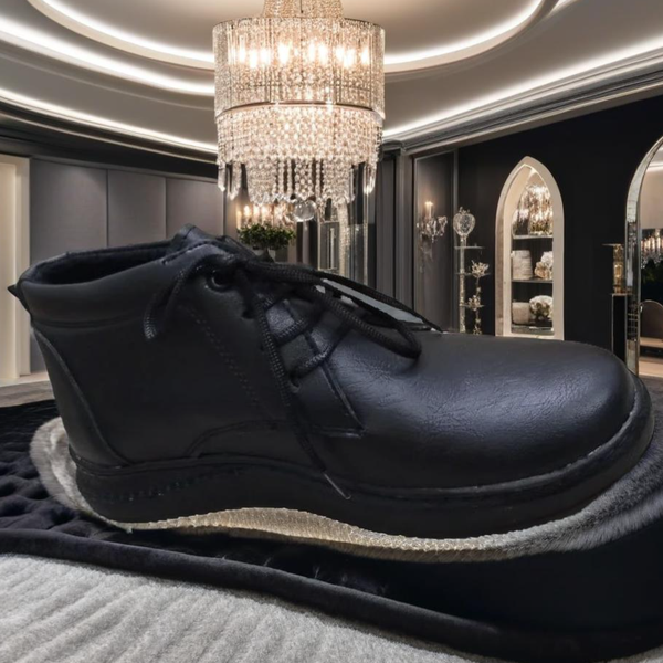 نیم بوت چرم مردانه مدل ecco دوردوخت با زیره سبک و قالب استاندارد