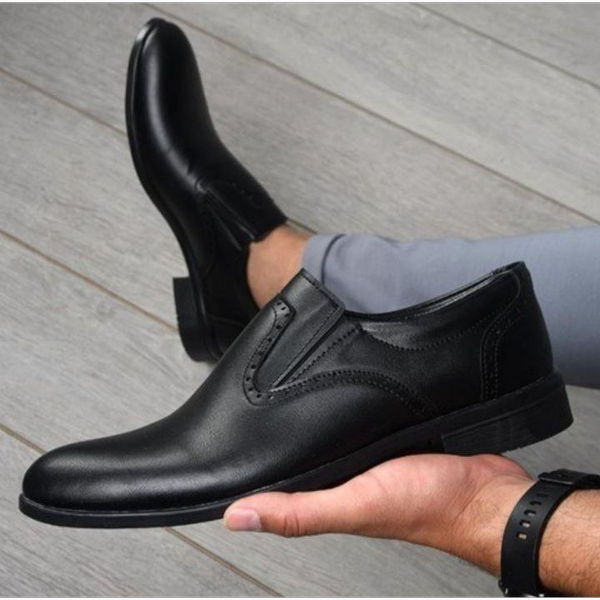 کفش مجلسی مردانه چرم رویال بدون بند کلاسیک