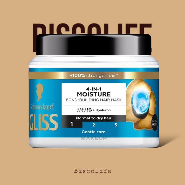 ماسک مو 1 در 4 گلیس Gliss مدل MOISTURE آبرسان و مرطوب کننده 400 میلی