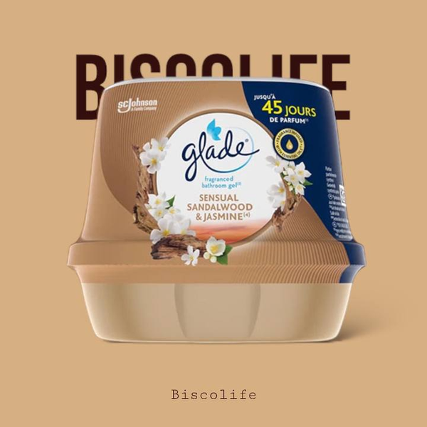 ژل خوشبو کننده حمام و سرویس بهداشتی گلید Glade با رایحه چوب صندل و یاس حجم 180 گرم
