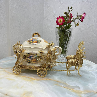 شکلاتخوری مجلل برنز طلایی وارداتی