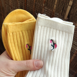 جوراب ساقدار کبریتی زنانه با گلدوزی شکوفه (2) برند وارداتی درجه یک