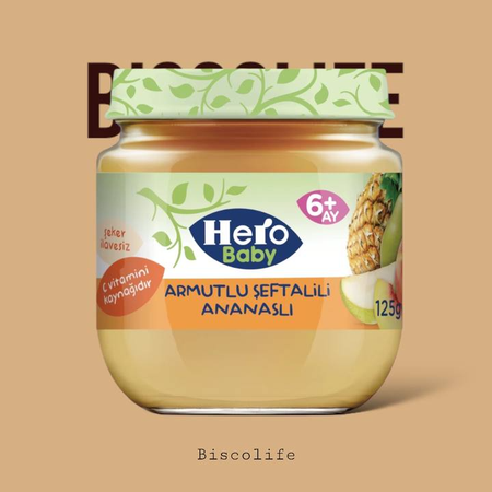 پوره میوه ای هیرو بیبی Hero baby با طعم آناناس، هلو و گلابی 125 گرم