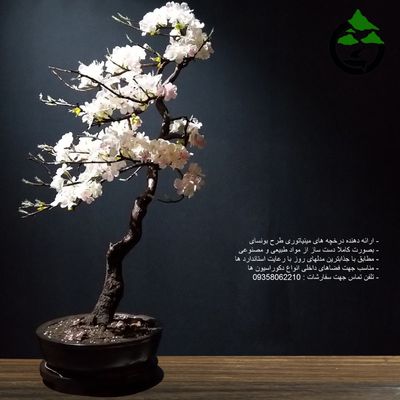 درختچه نیمه مصنوعی شکوفه سیب طرح بونسای 1-1