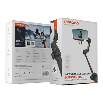 گیمبال پرودو 3 محوره Porodo 3 Axis Gimbal Stabilizer Extension Rod   سری جدید